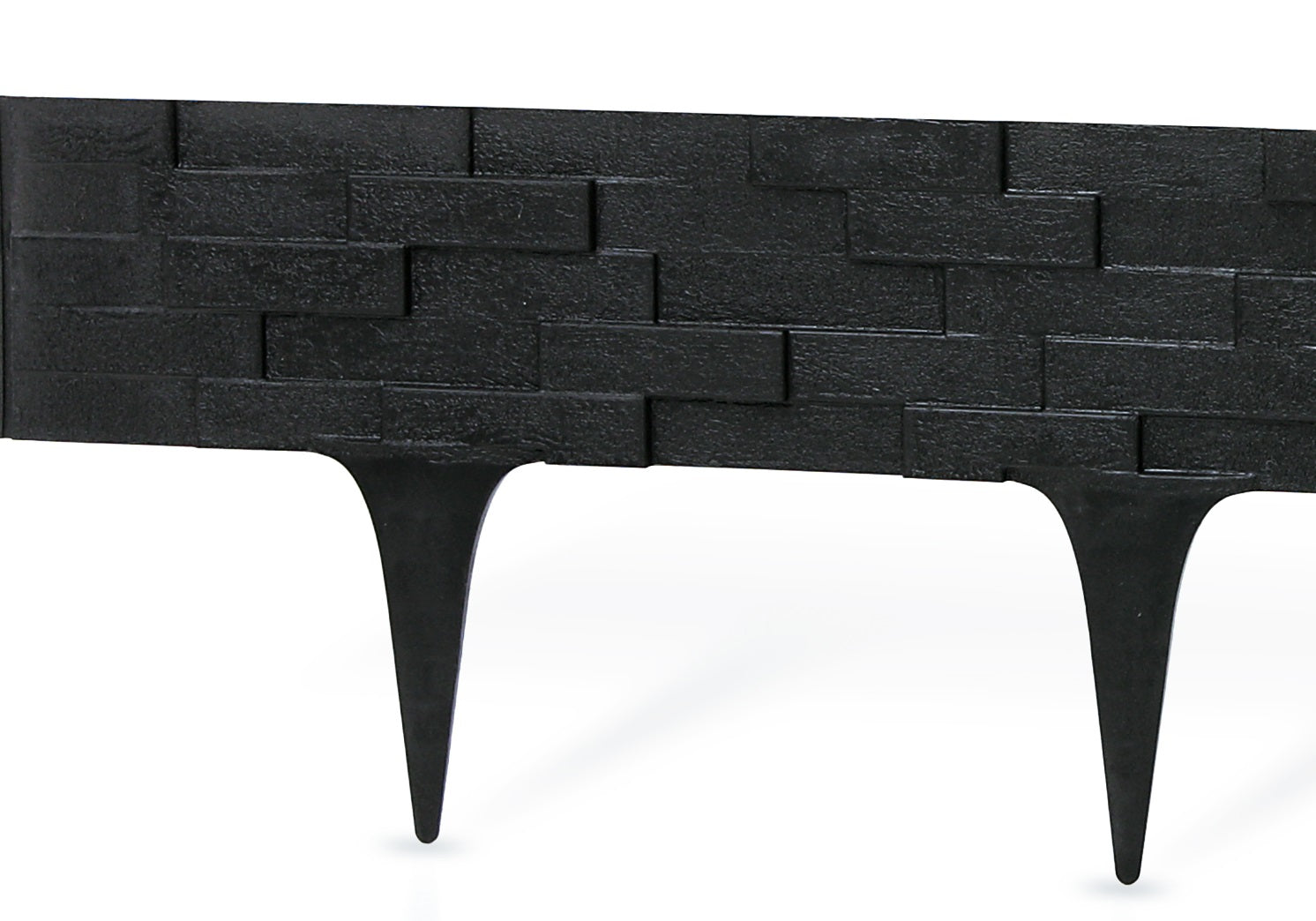 Lawn Edging, Plastic Palisade Slate Effect, 2.38m, Black - Best4Trade-Retail Garden tools & Accesories
