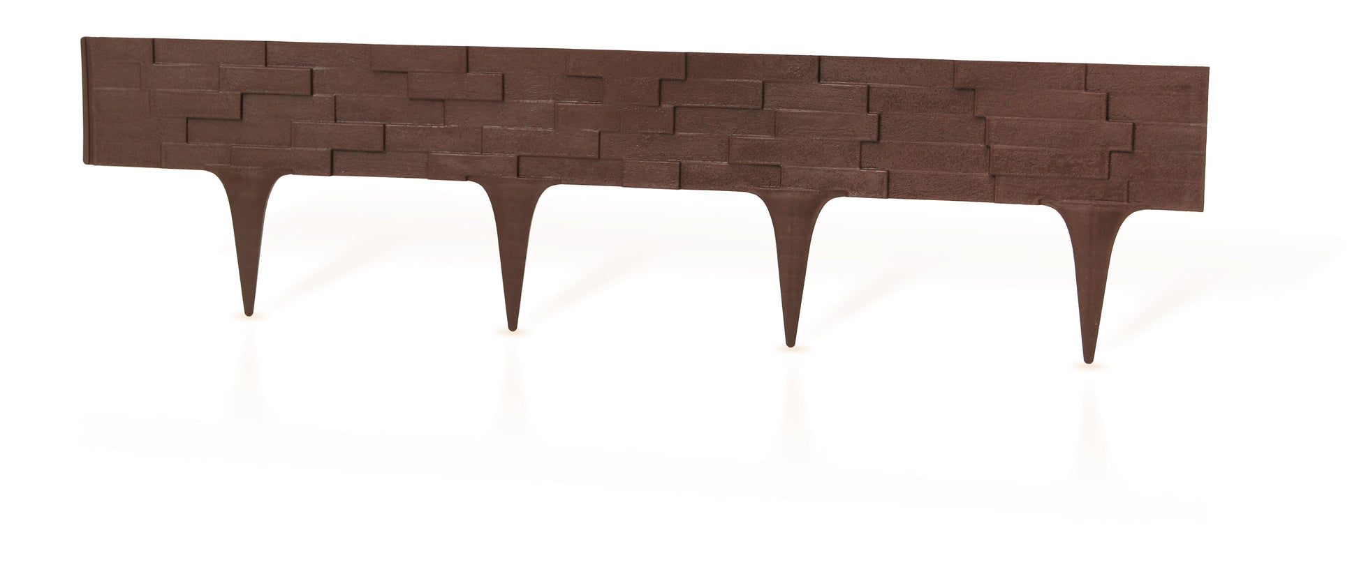 Lawn Edging, Plastic Palisade Slate Effect, 2.38m, Brown - Best4Trade-Retail Garden tools & Accesories