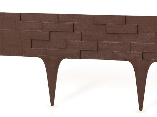 Lawn Edging, Plastic Palisade Slate Effect, 2.38m, Brown - Best4Trade-Retail Garden tools & Accesories