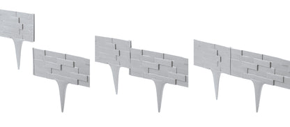 Lawn Edging, Plastic Palisade Slate Effect, 2.38m, Brown - Best4Trade-Retail Garden tools & Accesories