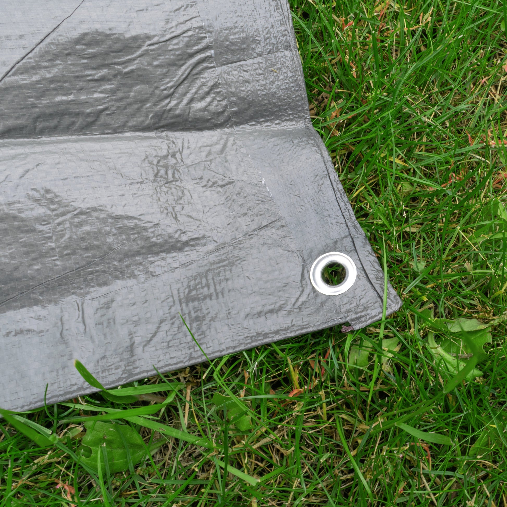 Grey S-Grade Tarpaulin with 20 x 4" Bungee Balls (White) - Best4Trade-Retail Tarpaulins