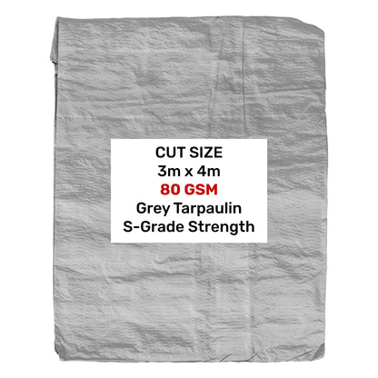 Grey S-Grade Tarpaulin 3m x 4m - Best4Trade-Retail Tarpaulins