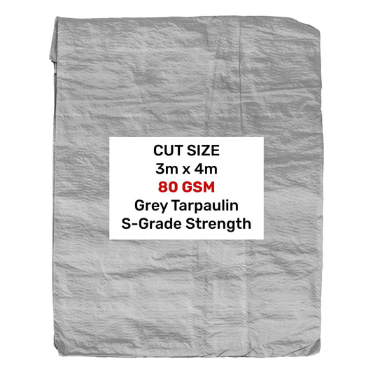 Grey S-Grade Tarpaulin 3m x 4m - Best4Trade-Retail Tarpaulins