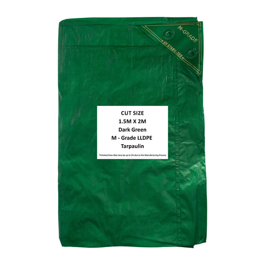 M-Grade LLDPE Green Tarpaulin 1.5m x 2m - Best4Trade-Retail Tarpaulins