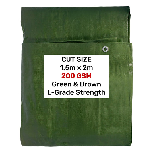Green/Brown L-Grade Tarpaulin 1.5m x 2m - Best4Trade-Retail Tarpaulins