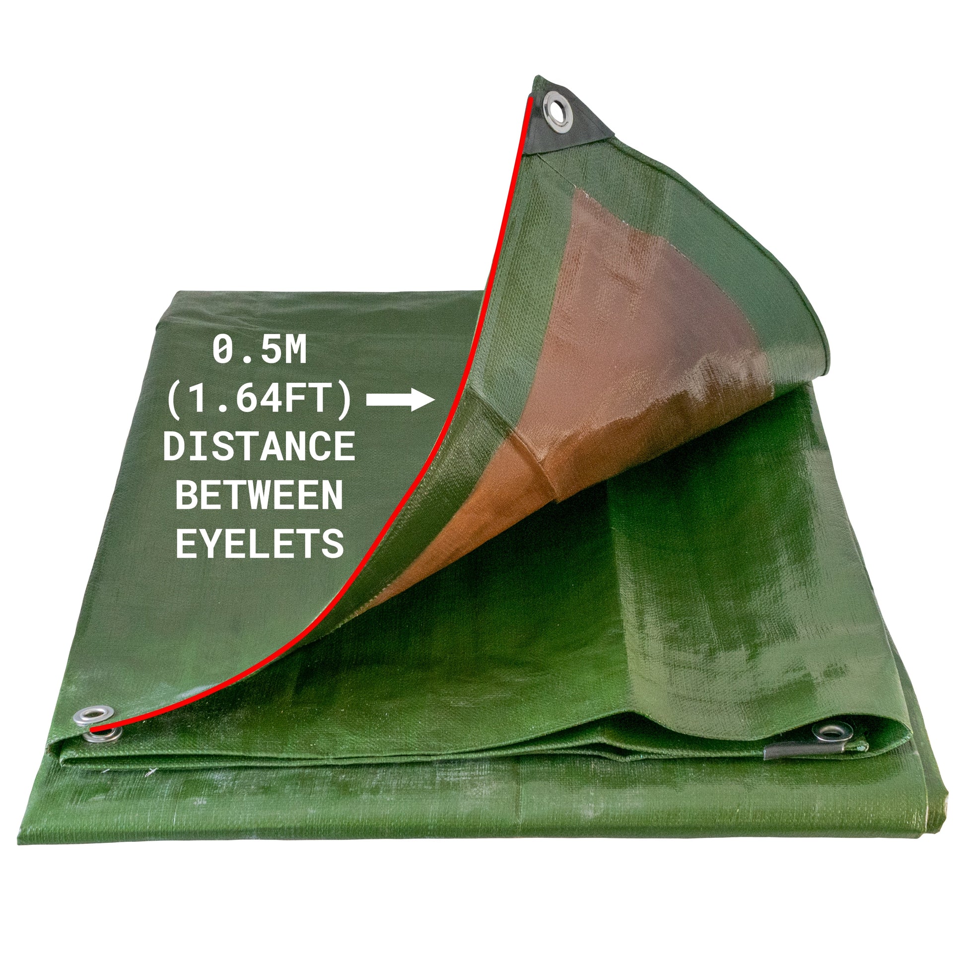 Green/Brown L-Grade Tarpaulin 5m x 5m - Best4Trade-Retail Tarpaulins