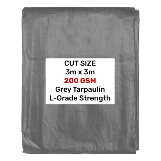 Grey L-Grade Tarpaulin 3m x 3m - Best4Trade-Retail Tarpaulins