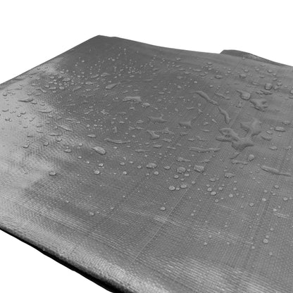 Grey L-Grade Tarpaulin with 10m of 6mm Bungee Rope and 10 x Slide Type Tarp Clips - Best4Trade-Retail Tarpaulins