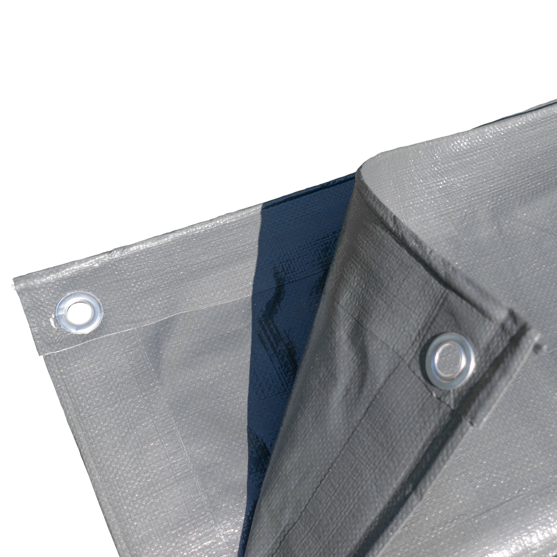 Grey L-Grade Tarpaulin with 10 x 6" Bungee Balls (Black) and 10 x Screw Type Tarp Clips - Best4Trade-Retail Tarpaulins