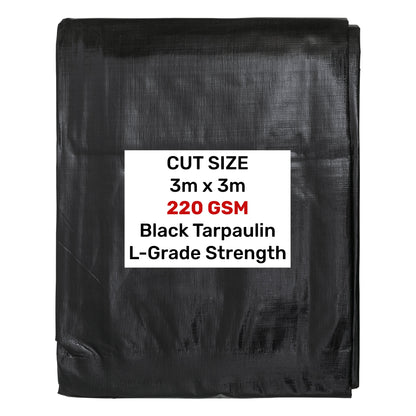 Black/Silver L-Grade Tarpaulin 3m x 3m - Best4Trade-Retail Tarpaulins