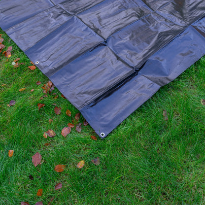 Black/Silver L-Grade Tarpaulin with 10m of 6mm Bungee Rope and 10 x Screw Type Tarp Clips - Best4Trade-Retail Tarpaulins