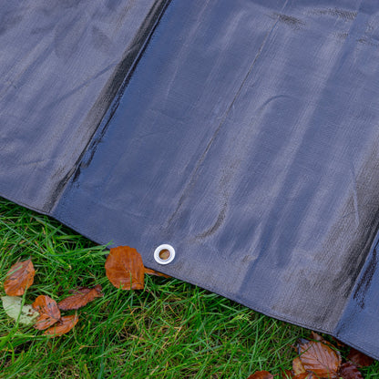 Black/Silver L-Grade Tarpaulin with 10m of 6mm Bungee Rope and 10 x Screw Type Tarp Clips - Best4Trade-Retail Tarpaulins