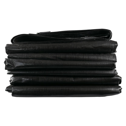Black/Silver L-Grade Tarpaulin with 10m of 6mm Bungee Rope and 10 x Screw Type Tarp Clips - Best4Trade-Retail Tarpaulins