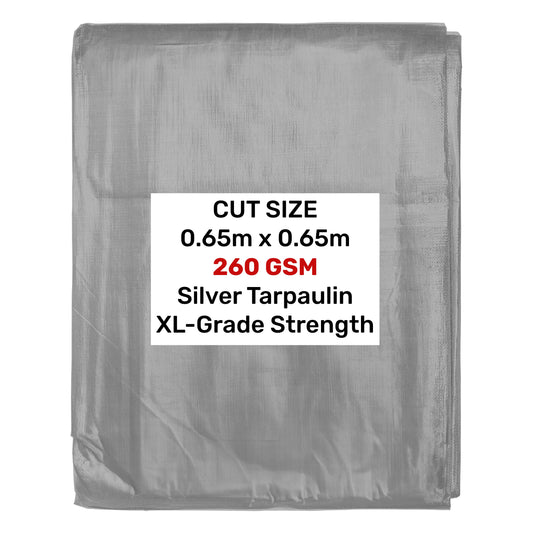 Silver XL-Grade Tarpaulin 0.65m x 0.65m - Best4Trade-Retail Tarpaulins