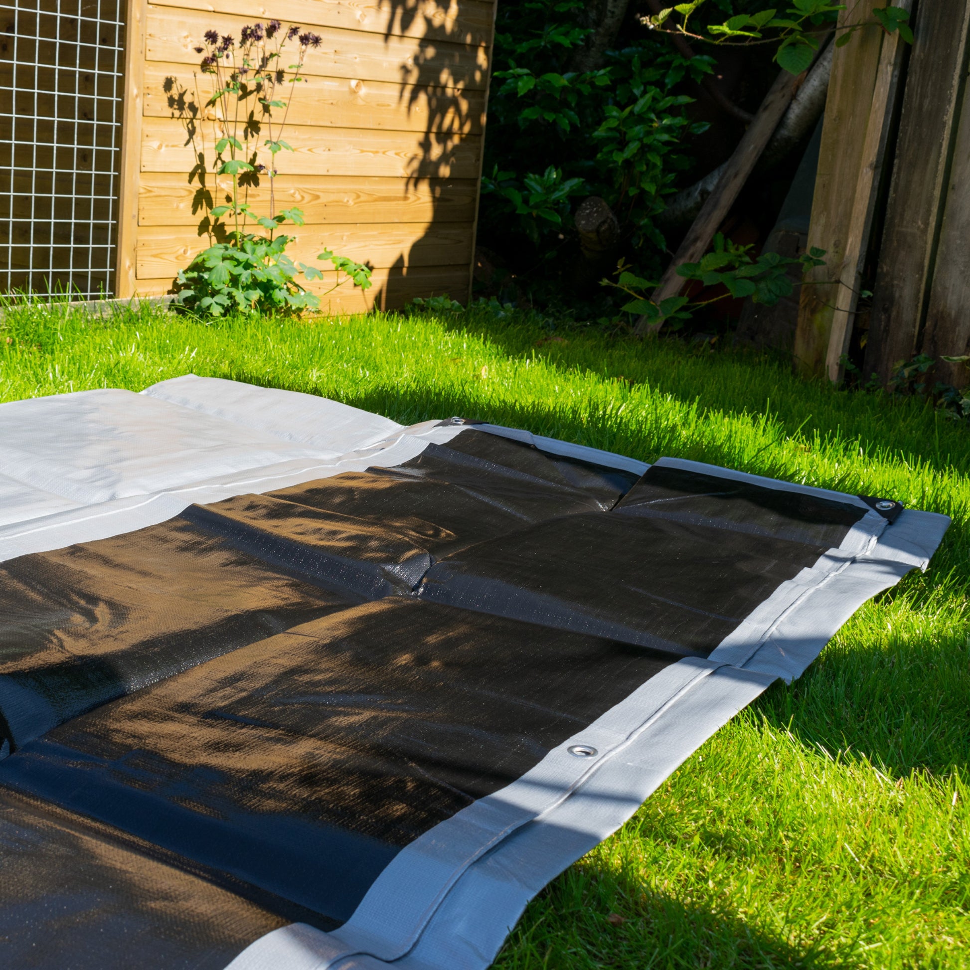 Silver XL-Grade Tarpaulin with 10m of 6mm Bungee Rope and 10 x Slide Type Tarp Clips - Best4Trade-Retail Tarpaulins