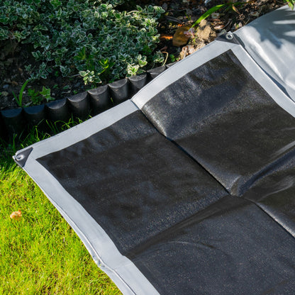 Silver XL-Grade Tarpaulin with 10 x 6" Bungee Balls (Black) and 10 x Screw Type Tarp Clips - Best4Trade-Retail Tarpaulins