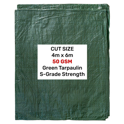 Green S-Grade Tarpaulin 4m x 6m - Best4Trade-Retail Tarpaulins