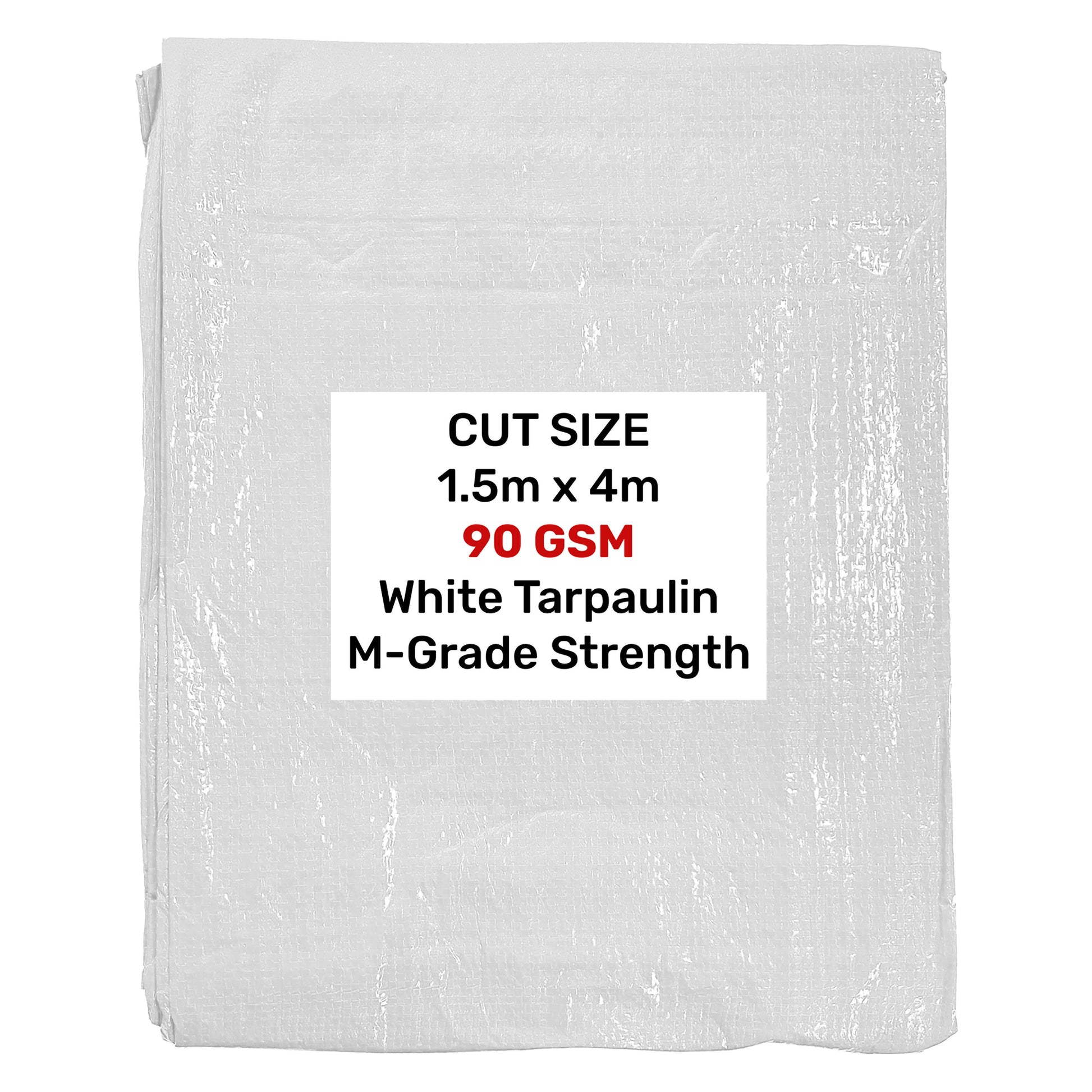 White M-Grade Tarpaulin 1.5m x 4m - Best4Trade-Retail Tarpaulins