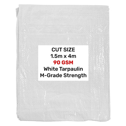 White M-Grade Tarpaulin 1.5m x 4m - Best4Trade-Retail Tarpaulins