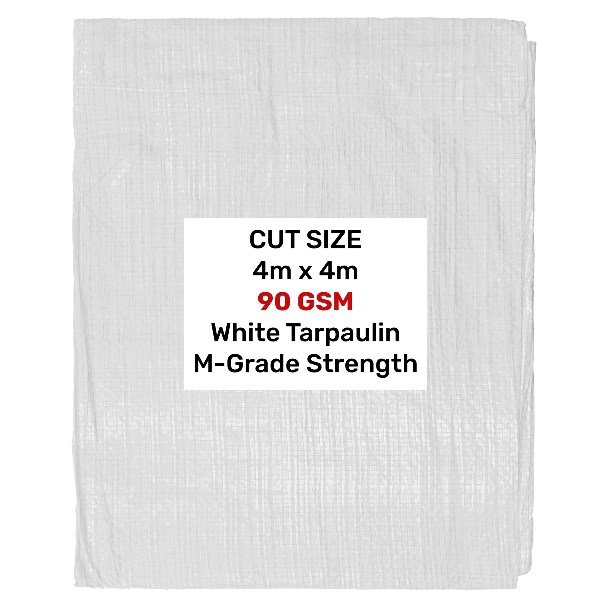 White M-Grade Tarpaulin 4m x 4m - Best4Trade-Retail Tarpaulins