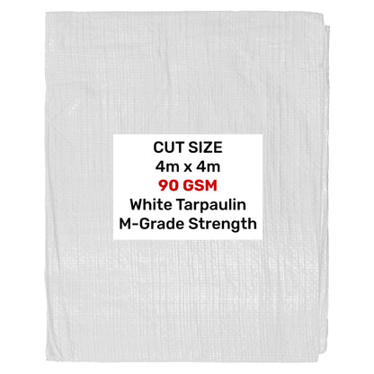 White M-Grade Tarpaulin 4m x 4m - Best4Trade-Retail Tarpaulins