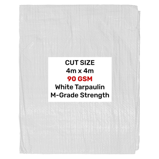 White M-Grade Tarpaulin 4m x 4m - Best4Trade-Retail Tarpaulins