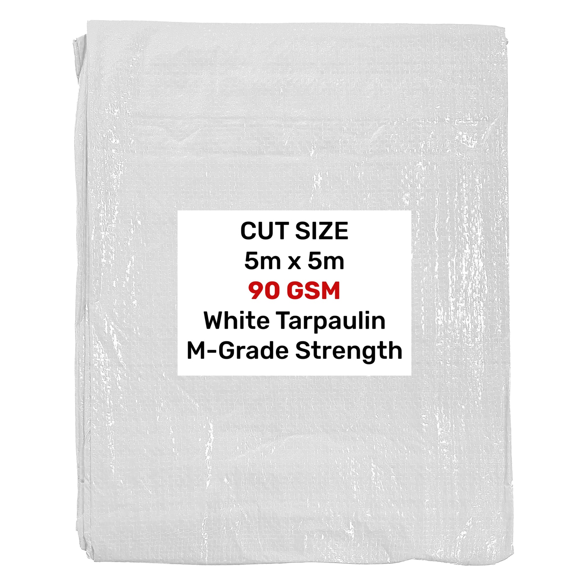 White M-Grade Tarpaulin 5m x 5m - Best4Trade-Retail Tarpaulins