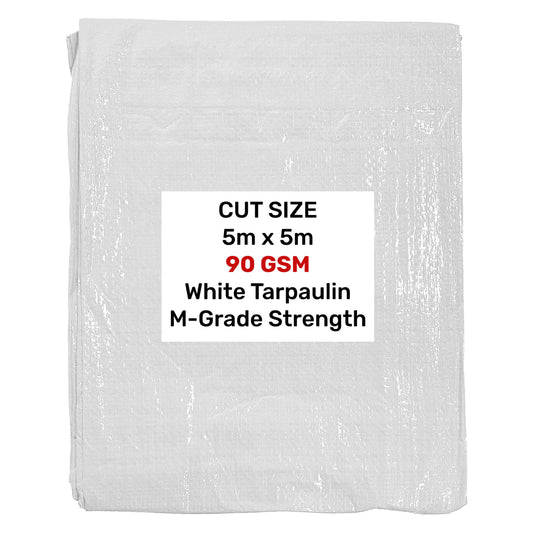 White M-Grade Tarpaulin 5m x 5m - Best4Trade-Retail Tarpaulins