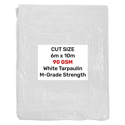 White M-Grade Tarpaulin 6m x 10m - Best4Trade-Retail Tarpaulins