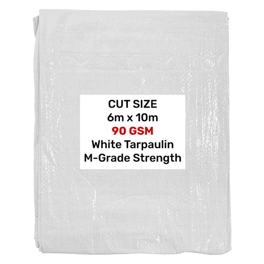 White M-Grade Tarpaulin 6m x 10m - Best4Trade-Retail Tarpaulins