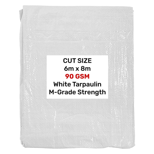 White M-Grade Tarpaulin 6m x 8m - Best4Trade-Retail Tarpaulins