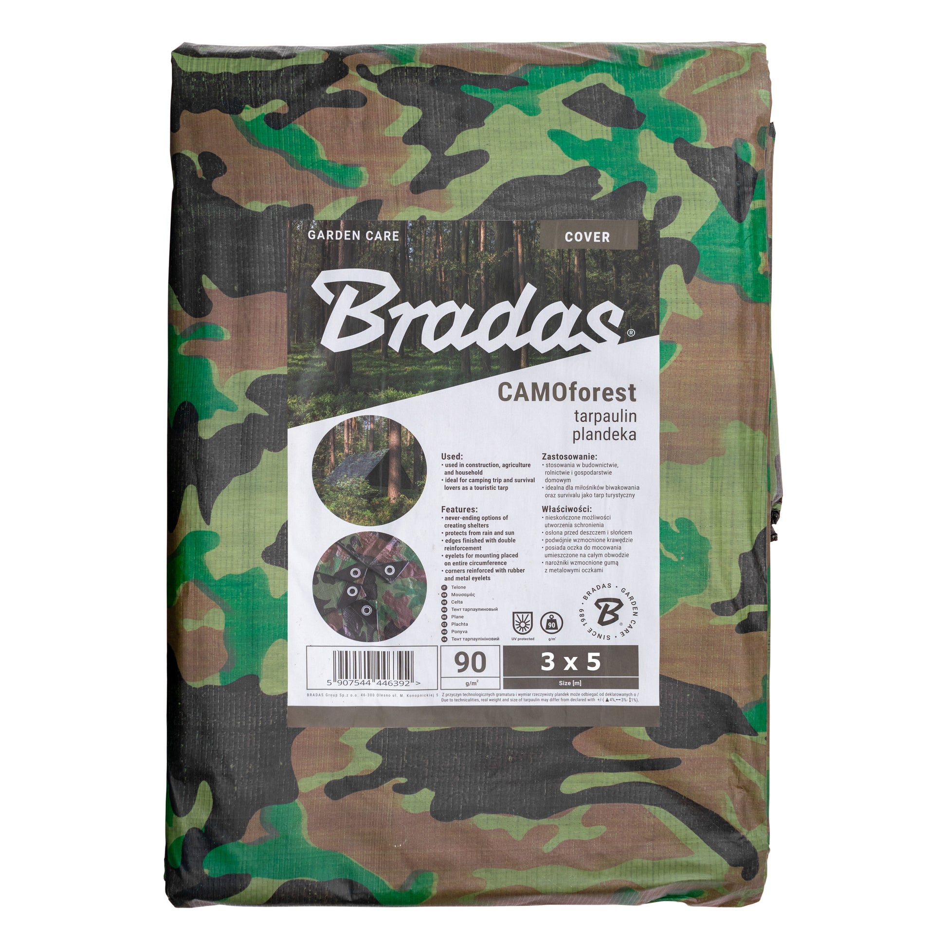 Camouflage M-Grade Tarpaulin 3m x 5m BRADAS - Best4Trade-Retail Tarpaulins