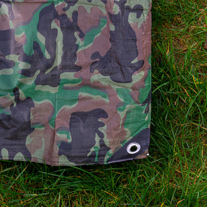 Camouflage M-Grade Tarpaulin 8m x 12m BRADAS