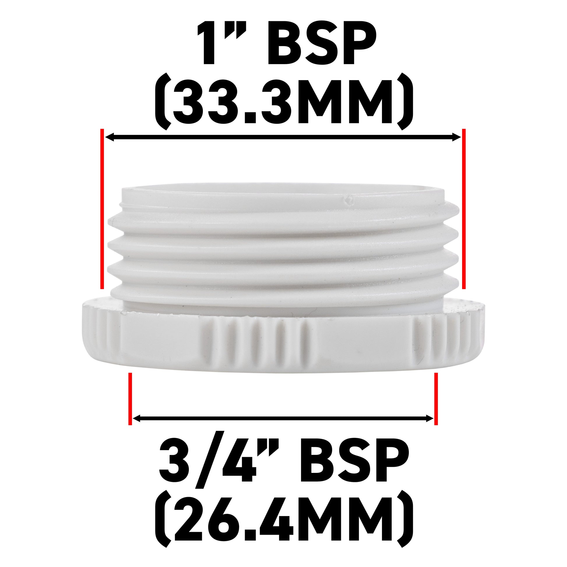 Female Tap Connector 1" or 3/4" BSP Female, Gray/White - Best4Trade-Retail Garden watering