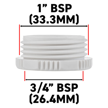 Female Tap Connector 1" or 3/4" BSP Female, Gray/White - Best4Trade-Retail Garden watering