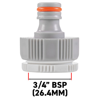 Female Tap Connector 1" or 3/4" BSP Female, Gray/White - Best4Trade-Retail Garden watering