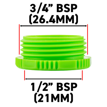 Female Tap Connector 3/4" or 1/2" BSP Female, Green/Gray - Best4Trade-Retail Garden watering