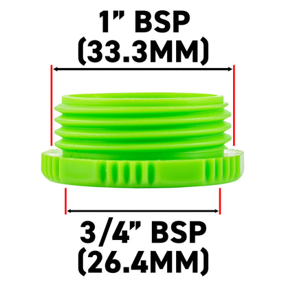 Female Tap Connector 1" or 3/4" BSP Female, Green/Gray - Best4Trade-Retail Garden watering