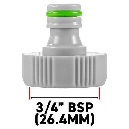 Female Tap Connector 3/4" or 1/2" BSP Female, Green/Gray - Best4Trade-Retail Garden watering