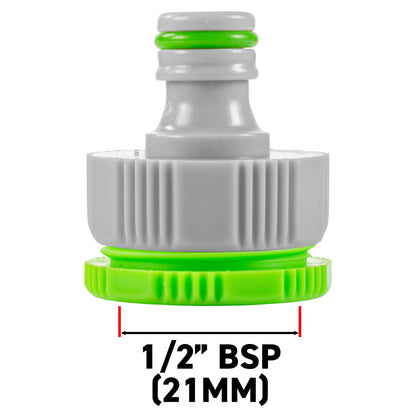 Female Tap Connector 3/4" or 1/2" BSP Female, Green/Gray - Best4Trade-Retail Garden watering
