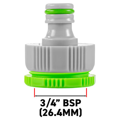 Female Tap Connector 1" or 3/4" BSP Female, Green/Gray - Best4Trade-Retail Garden watering