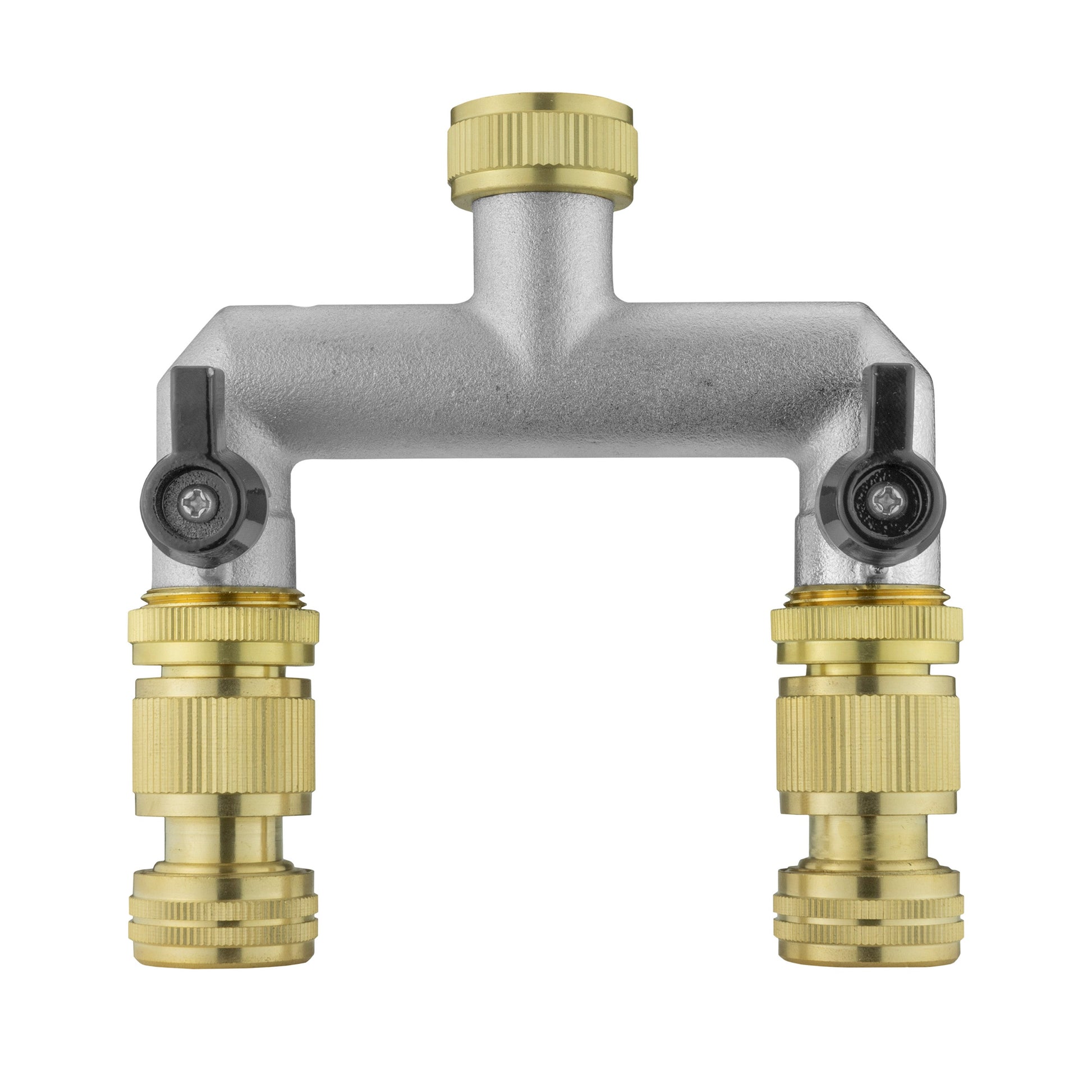 Two Way Tap Splitter Brass 3/4" BSP with Quick Connect and Hose Fittings - Best4Trade-Retail Garden watering