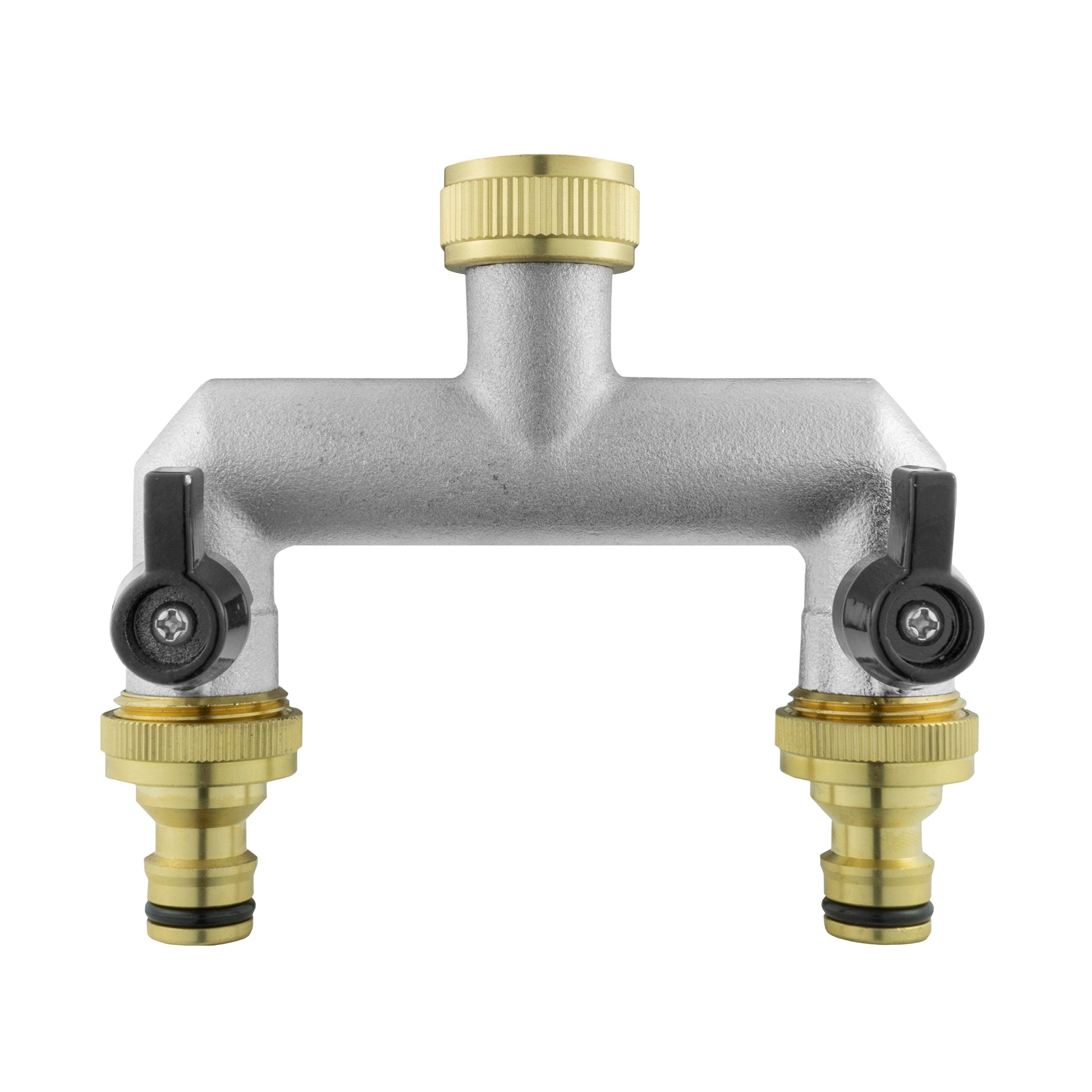 Two Way Tap Splitter Brass 3/4" BSP with Quick Connect and Hose Fittings - Best4Trade-Retail Garden watering