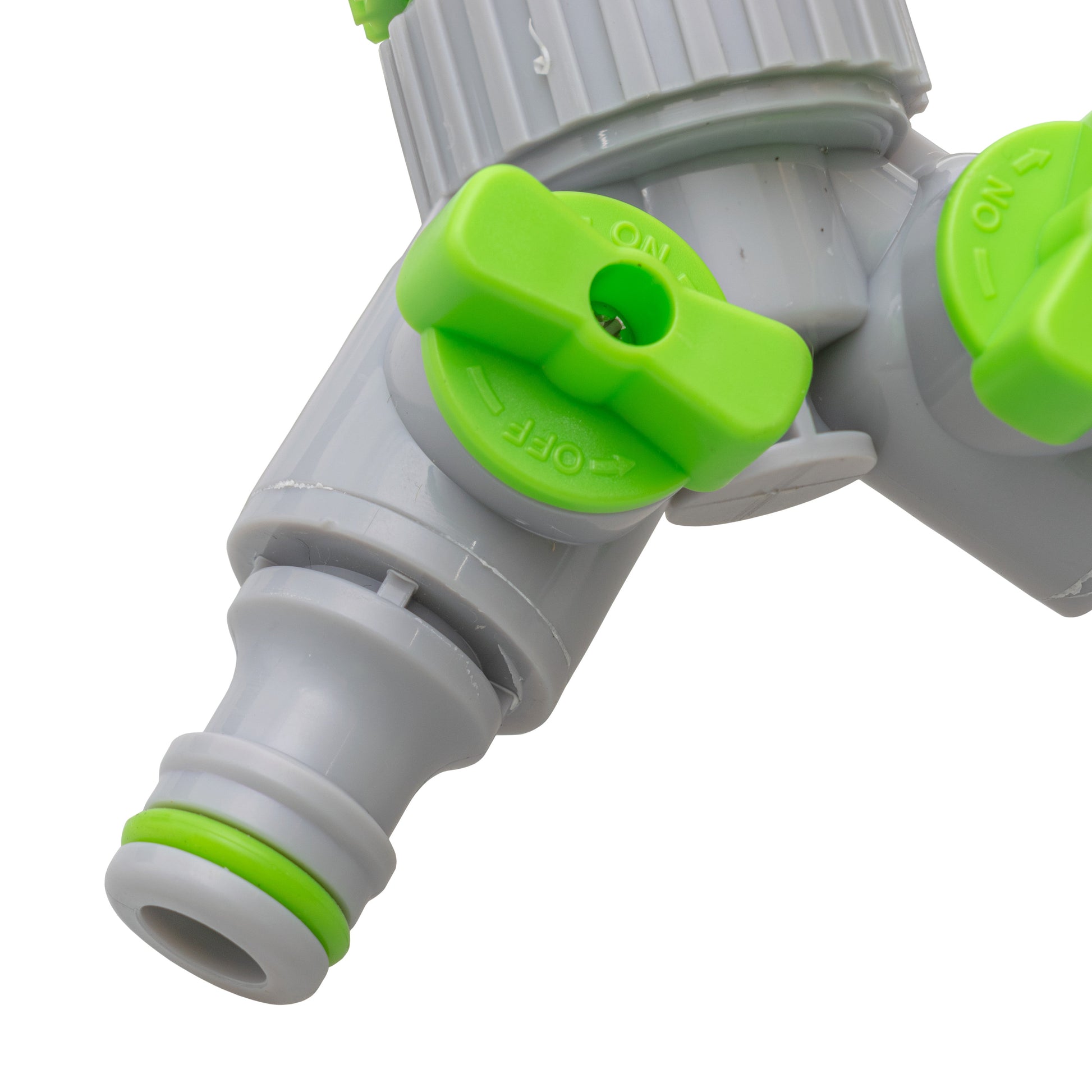 2-Way Tap Connector With Valves 1" or 3/4" BSP Female, Green/Gray - Best4Trade-Retail Garden watering