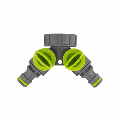 15mm Brass Wall Flange Kit with Grey Dial Tap + Splitter + Connectors - Best4Trade-Retail Garden watering