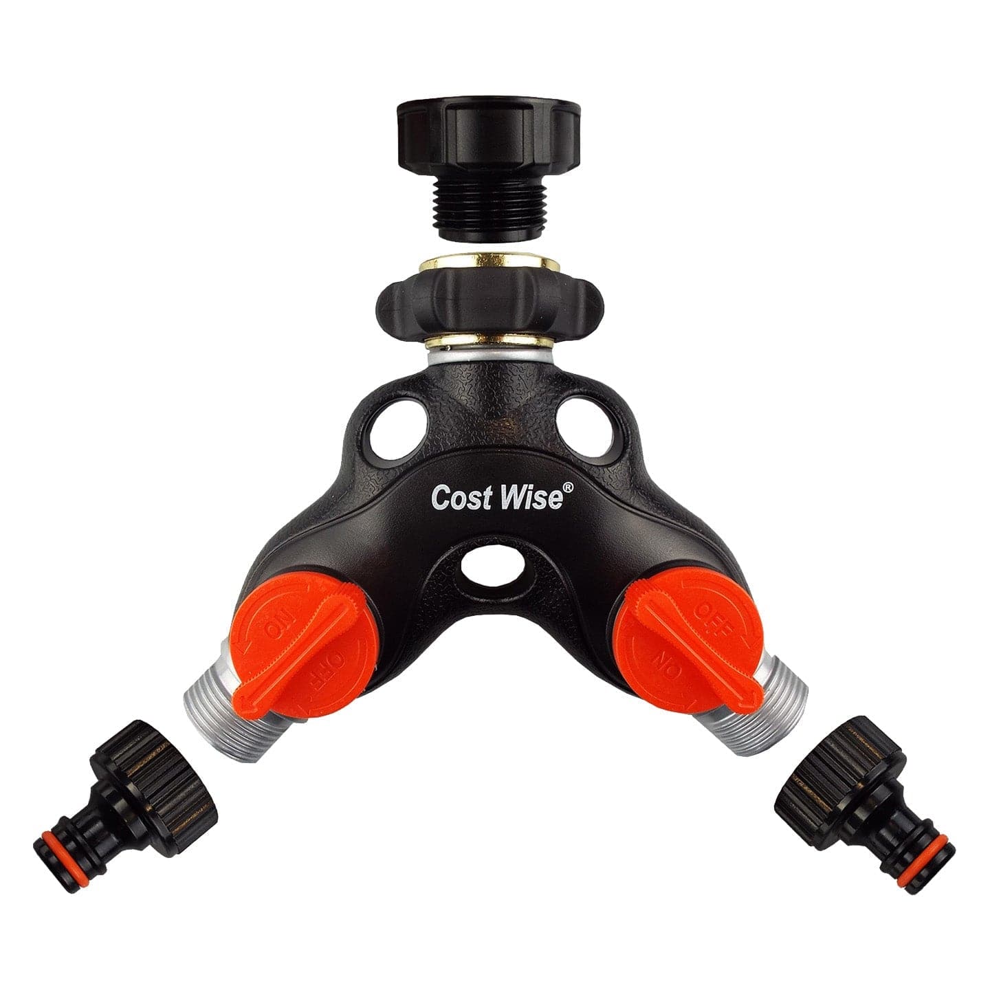Double Tap Connector with Valves Metal - Best4Trade-Retail Garden watering