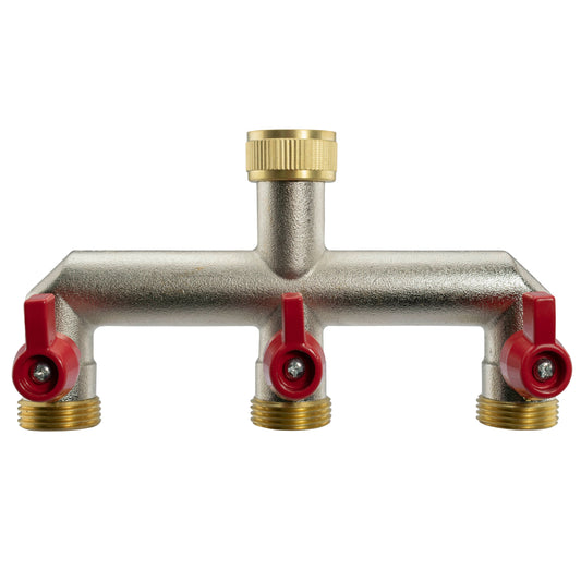 Three Way Tap Splitter Brass 3/4" BSP - Best4Trade-Retail Garden watering