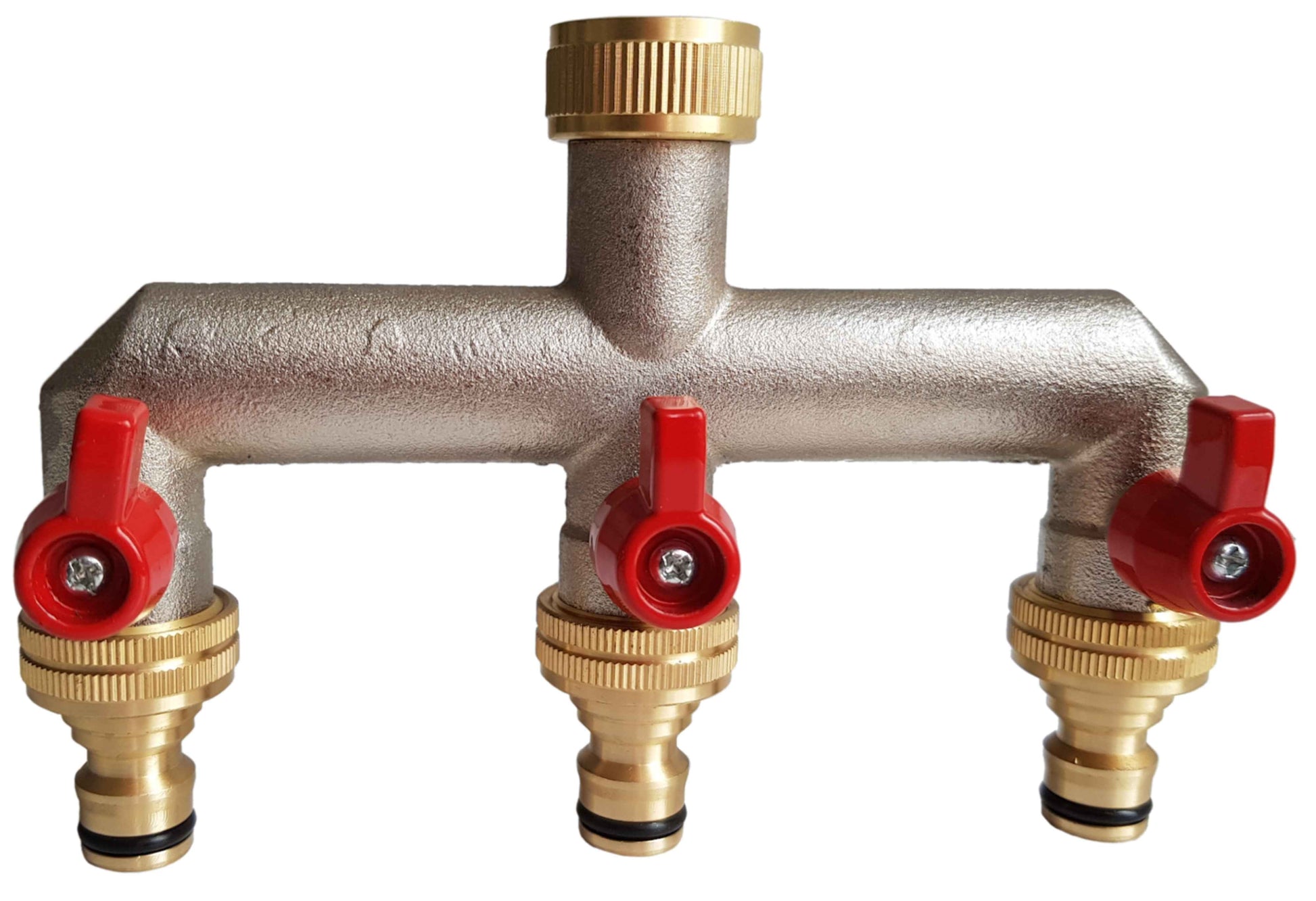 Three Way Tap Splitter Brass 3/4" BSP with Quick Connect and Hose Fittings - Best4Trade-Retail Garden watering
