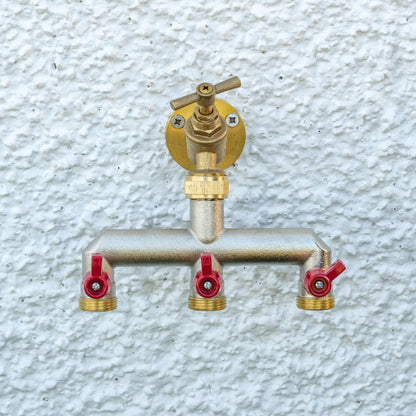 Three Way Tap Splitter Brass 3/4" BSP - Best4Trade-Retail Garden watering
