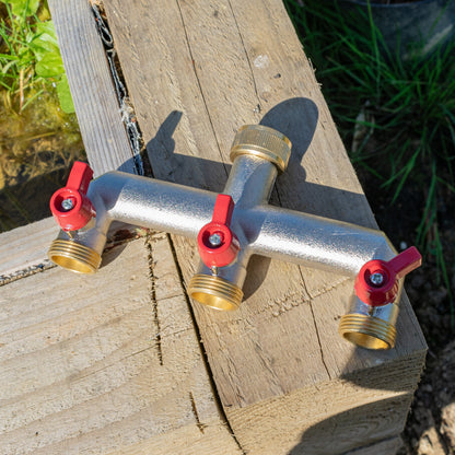 Three Way Tap Splitter Brass 3/4" BSP - Best4Trade-Retail Garden watering